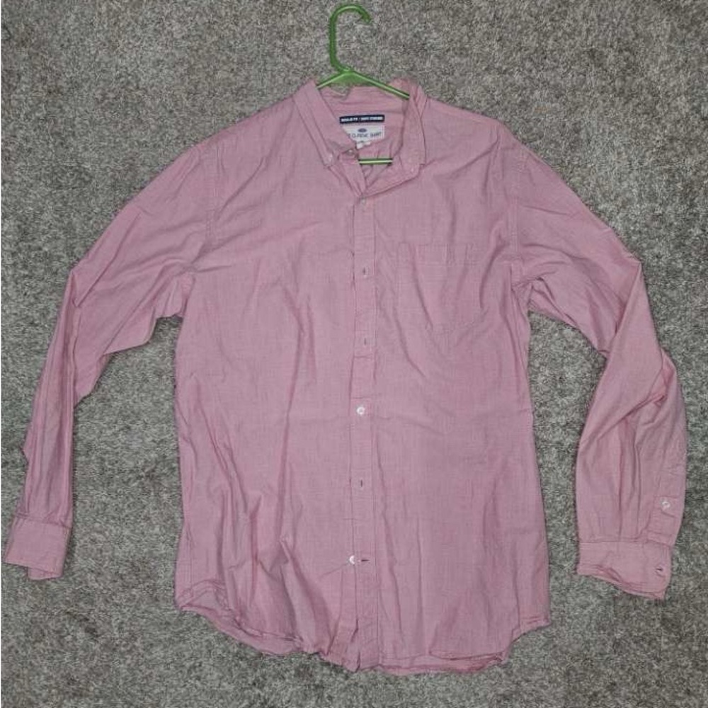 Old Navy Men's Casual Pink Button-Down Shirt